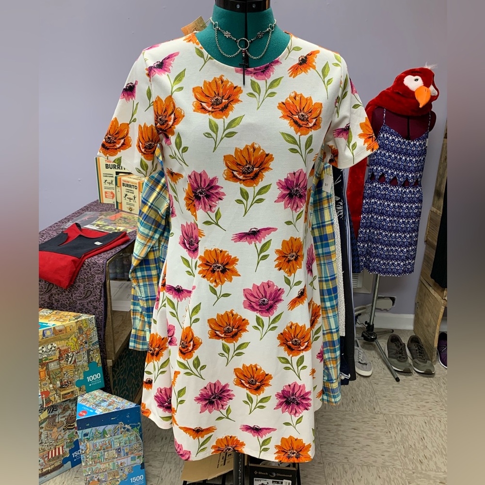 Pink & Orange Flower Dress